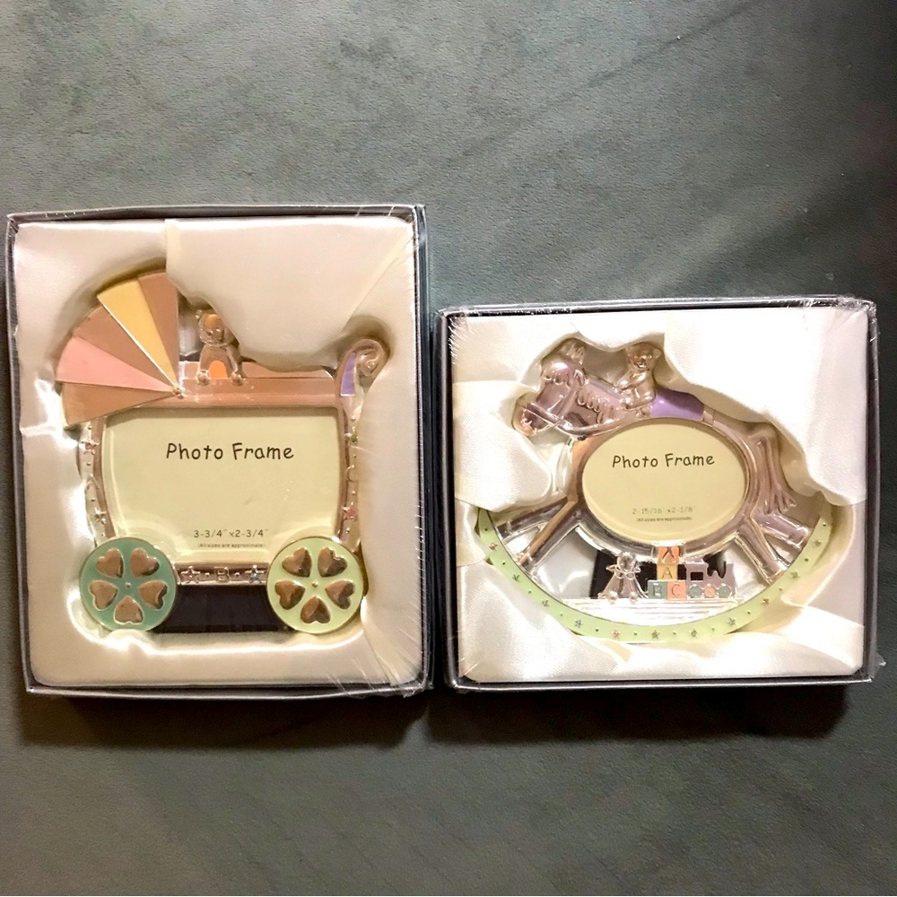 Elegance Silver set of 2 baby photo frames